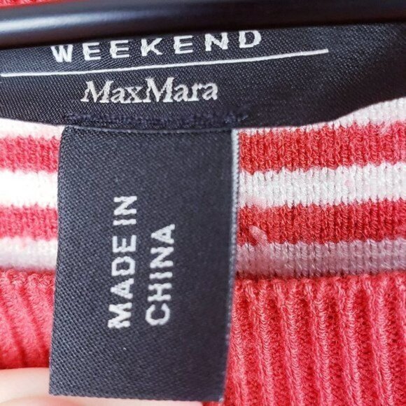MaxMara Weekend Red Stripe Long Sleeve Knit Top M - Picture 6 of 10